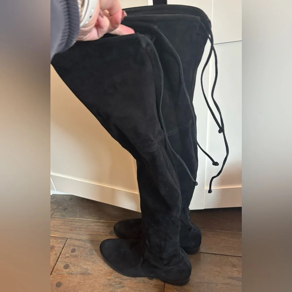 Stuart Weitzman Lowland Suede Black Over-the-Knee Women's Boots Size 7.5
